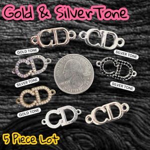 Lot of 5 CD Connector Zipper Pull Button Charms 21mm